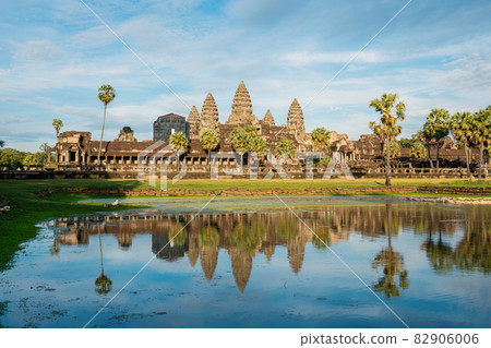 Angkor Wat Temple seen across the lake in Siem reap at Cambodia Angkor Wat Temple seen across the lake in Siem reap at Cambodia 82906006