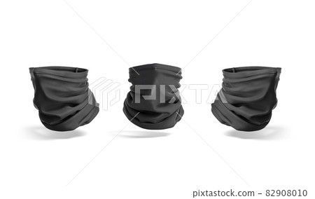 blank black neck gaiter mock up, front and side view blank black neck gaiter mock up, front and side view 82908010