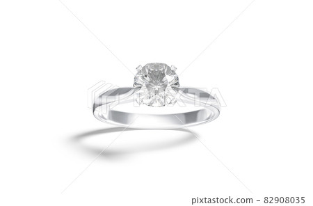 Blank silver ring with diamond mockup, front view, no gravity Blank silver ring with diamond mockup, front view, no gravity 82908035