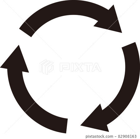 Arrow (circulation) cycle icon black recycling Arrow (circulation) cycle icon black recycling 82908163