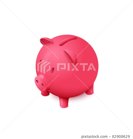 3d render illustration. Cartoon pink piggy bank 82908629