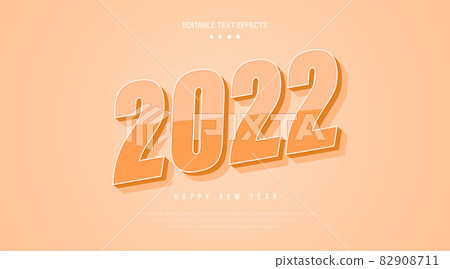 2022 happy new year vector background with text effect. Modern simple font creative design with shadow decoration. Minimal style editable text effect. Suit for poster, card, cover, postcard, banner 82908711