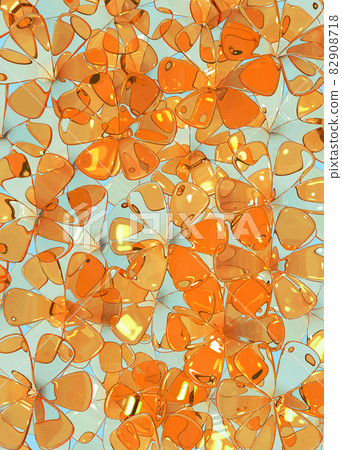 3d illustration of glass flowers pattern texture on blue background  82908718