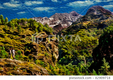 People among mountains and forest in the Himalayas People among mountains and forest in the Himalayas 82909718