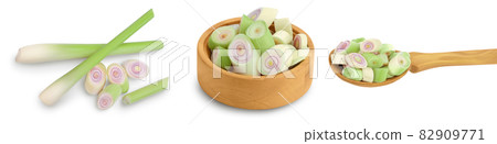 Fresh Lemongrass isolated on white background, Set or collection Fresh Lemongrass isolated on white background, Set or collection 82909771