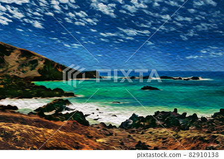 Waves breaking on cliffs from Easter Island 82910138