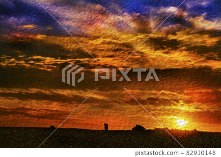 Colorful clouds on sky at sunrise in Scotland Colorful clouds on sky at sunrise in Scotland 82910148