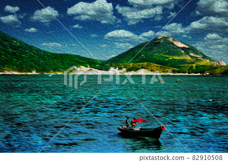 Fishing boat on the sea in Brazil Fishing boat on the sea in Brazil 82910508