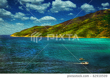 Trawlers sailing on the sea in Brazil Trawlers sailing on the sea in Brazil 82910509