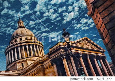 Facade of Pantheon Building in Paris Facade of Pantheon Building in Paris 82910562