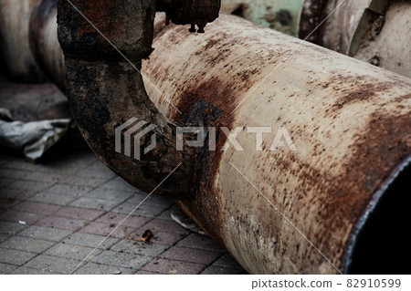 Fragments of old cast-iron water pipes 82910599