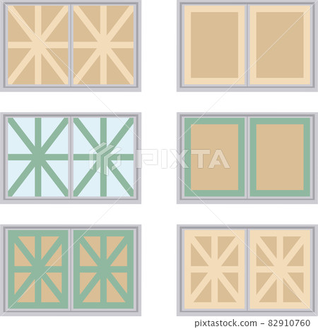 Illustration vector of windows reinforced with curing and gum tape 82910760