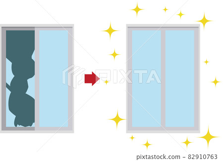 Illustration vector of broken windows and repaired windows Illustration vector of broken windows and repaired windows 82910763