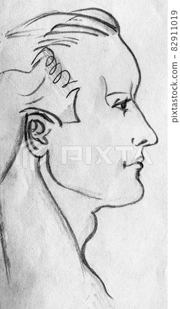 Art portrayal of profile from a man Art portrayal of profile from a man 82911019