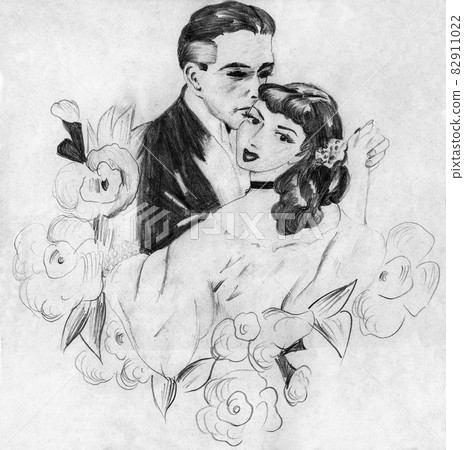 Couple in formal wear dancing a waltz Couple in formal wear dancing a waltz 82911022