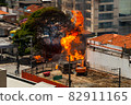 Huge fire flame caused by a gas leak in Brazil 82911165