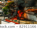 Huge fire flame caused by a gas leak in Brazil 82911166
