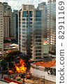 Huge fire flame caused by a gas leak in Brazil 82911169