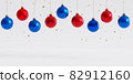 Christmas or New Year holidays background, red and blue baubles, 3d render 82912160