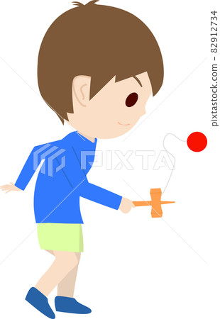 Children playing with kendama Children playing with kendama 82912734