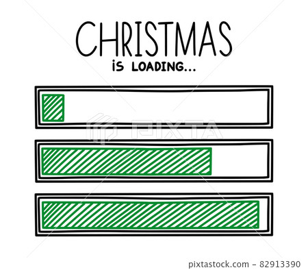 Christmas 2022 progress loading bar. Infographics design element with status of completion. Hand drawn vector illustration Christmas 2022 progress loading bar. Infographics design element with status of completion. Hand drawn vector illustration 82913390