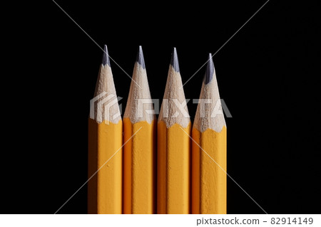 Pencil tips on black background Pencil tips on black background 82914149