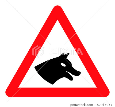 Dog Warning - Vector Icon Illustration Dog Warning - Vector Icon Illustration 82915935