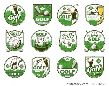 Golf Sport Hand drawn sketch set vector illustration with golf clubs, ball,  tee, hole with flag, and prize cup, Drawing doodles elements collection, on  chalkboard background Stock Vector