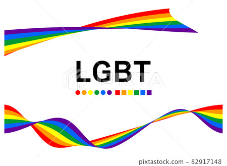 這是一個美麗的絲帶藝術設計，由 6 種彩虹色組成，是 LGBT 的象徵。框架壁紙矢量 82917148