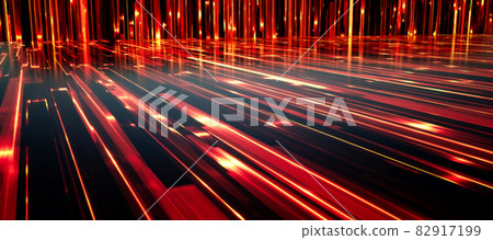 鮮豔細緻的全景景觀圖：科技光束特效背景（3D CG 渲染數位插圖） 82917199