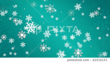 Image of falling snowflakes on blue background - Stock Illustration ...