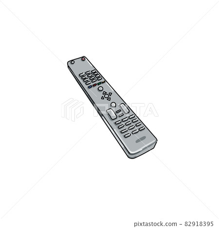Handwritten style illustration of TV remote control 82918395