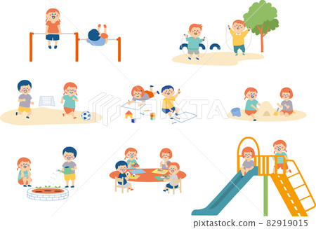 Illustration set of children playing 82919015