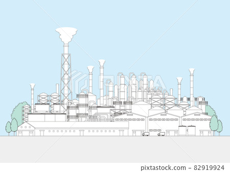 Factory area line drawing vector illustration Factory area line drawing vector illustration 82919924