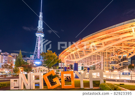 《Aichi Prefecture》 Nagoya city night view, Sakae cityscape 82923395