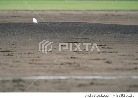 A clean ground mound at the stadium before a baseball game A clean ground mound at the stadium before a baseball game 82926123