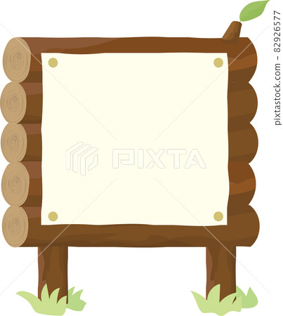 Illustration of a signboard made of logs Illustration of a signboard made of logs 82926577