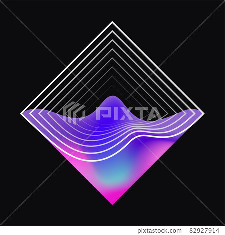 Square echo sound wave futuristic background Square echo sound wave futuristic background 82927914