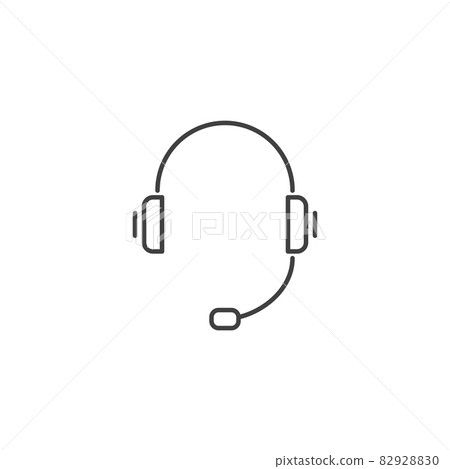 Headset related vector line icon. - Stock Illustration [82928830] - PIXTA