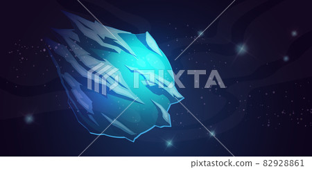 Ice planet in space, galaxy comet with crystals 82928861
