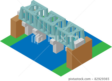 Isometric aqueduct (water bridge) Isometric aqueduct (water bridge) 82929365