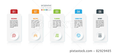 Business infographic  template with step or option design.. 82929485