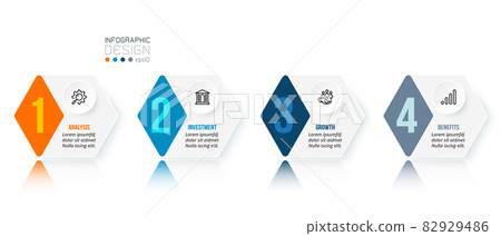 Business infographic  template with step or option design. 82929486