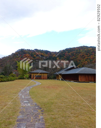 Risshakuji Yamadera Yamadera Basho Memorial Hall Autumn leaves Yellow leaves Risshakuji Yamadera Yamadera Basho Memorial Hall Autumn leaves Yellow leaves 82929502