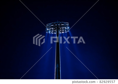 Night game lighting at the stadium Night darkness and light beam a-1 82929557