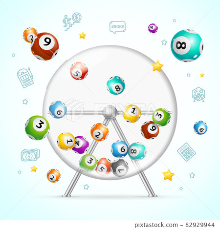 Realistic 3d Detailed Casino Fortune Wheel and Lottery Balls. Vector Realistic 3d Detailed Casino Fortune Wheel and Lottery Balls. Vector 82929944