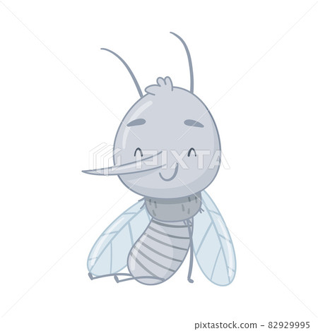 Cute funny mosquito parasitic insect cartoon character vector illustration Cute funny mosquito parasitic insect cartoon character vector illustration 82929995