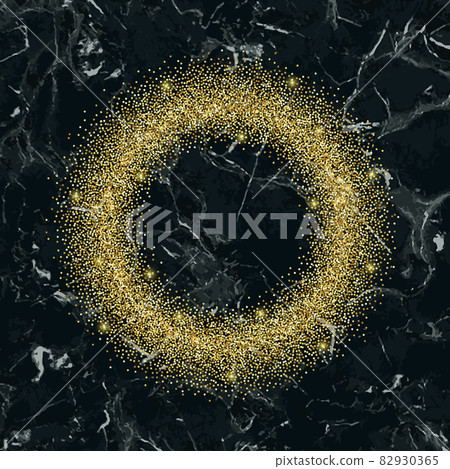 Luxury Golden Glitter Round Frame 82930365