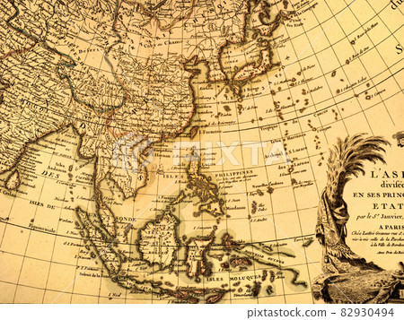 Antique world map Southeast Asia 82930494