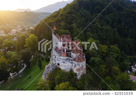 Bran Castle at sunset. The famous Dracula's castle in Transylvania, Romania Bran Castle at sunset. The famous Dracula's castle in Transylvania, Romania 82931039